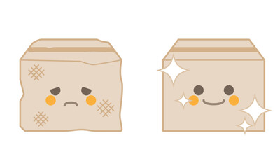 キレイな段ボールとデコボコの段ボール