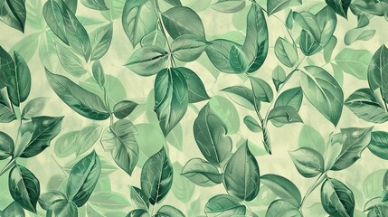 Fototapeta premium sage leaf seamless pattern wallpaper