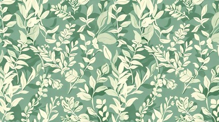 Fototapeta premium sage leaf seamless pattern wallpaper