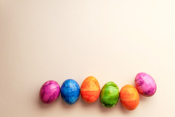 eggs on pastel background. easter background