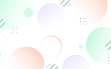 Geometric abstract background. Circle patter effect. Purple ,green and orange ,transparent. Abstract memphis. Vector illustration