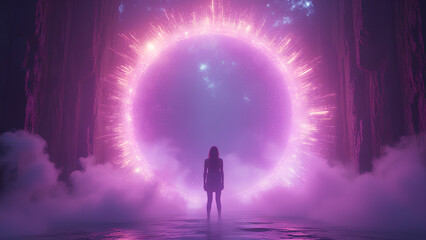 Obraz premium A Solar Flare Sci-Fi Spectacle representation of a portal to another dimension