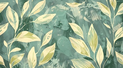 sage leaf seamless pattern wallpaper