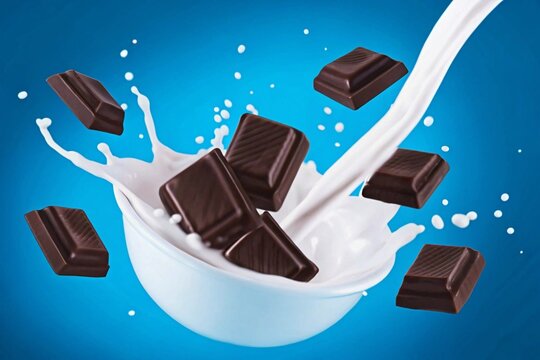 Splashing Milk and Choca, Paint, Cream, Liqui

