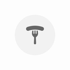 Fork sausage icon vector sign