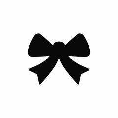Decorative bow ribbon gift wrapping icon vector sign

