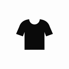 Black tshirt casual clothing wear icon vector sign
