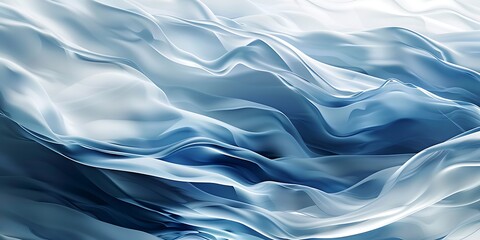 Fototapeta premium abstract ocean waves in shades of blue and white dynamic texture