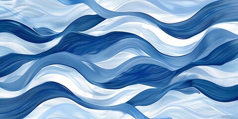 Obraz premium abstract ocean waves in shades of blue and white dynamic texture
