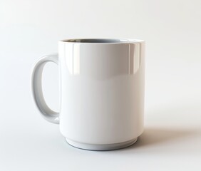 Obraz premium White coffee mug on white background.