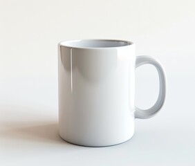 Plain white coffee mug on white background. (4)