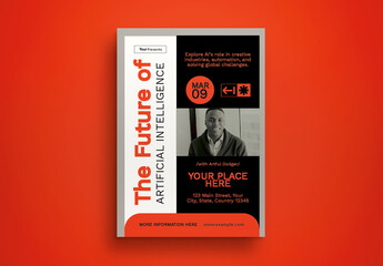Black Orange Utilitarian Artificial Intelligence Flyer Layout