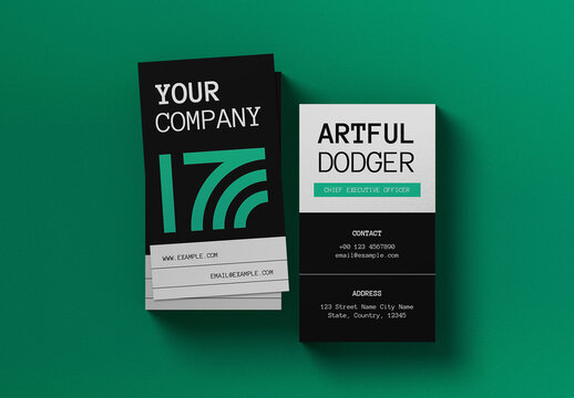 Black And Grey Utilitarian Business Card Potrait