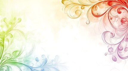 Abstract Rainbow Floral Design Background Image