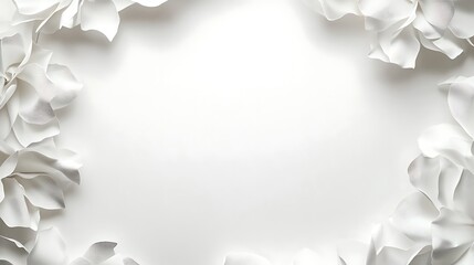 White Paper Flowers Frame Elegant Background Design