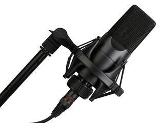 Professional microphone isolated. Podcast or recording studio