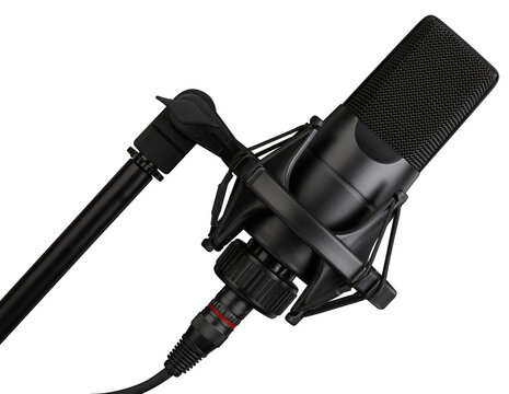 Professional microphone isolated. Podcast or recording studio