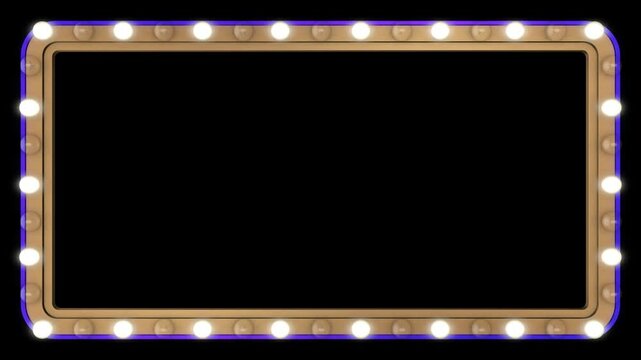 animated light bulb frame stage show retro style