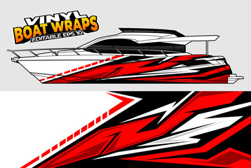 Graphic boat vinyl wrap sticker design