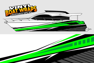 Graphic boat vinyl wrap sticker design