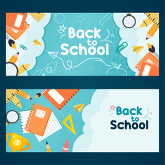 Back to School Stationery Flatlay Illustration vector illustration