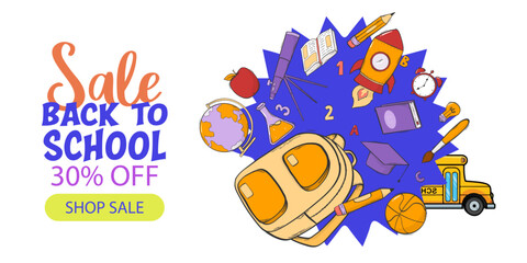 Backpack Back to School Sale Illustration vector illustration