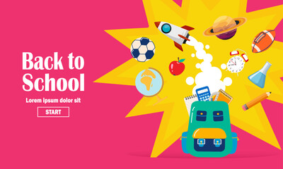 Backpack Back to School Supplies Illustration vector illustration
