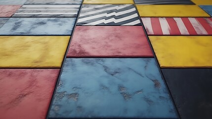 Abstract Colorful Tile Pattern Background Texture