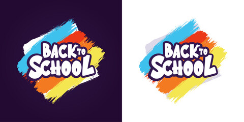 back to school vector illustration. Text back to school. In the style of comics of colorful. Design element for the design of leaflets, cards, envelopes, covers,