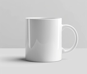 Obraz premium White mug on a white surface.