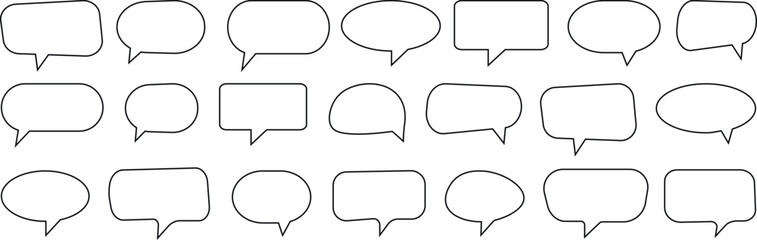 Speech Bubble set. Collection of black speech bubbles. Speech bubble comic. Empty comic speech bubbles set. Speech bubble, speech balloon, chat bubble vector collection. Talk bubble