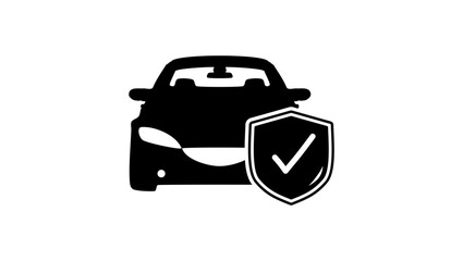 car insurance emblem, black isolated silhouette