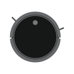 Robot vacuum flat vector design isolated on a white background