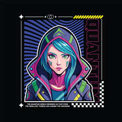 cyber woman t-shirt vector design with text 