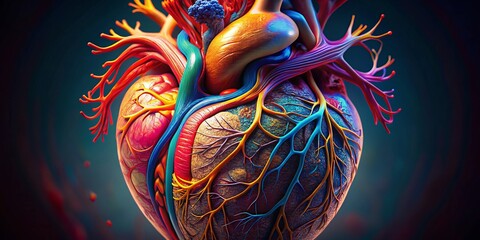 Obraz premium High-Detail Anatomical Heart, Medical , Deep Depth of Field