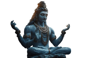 Obraz premium Hindu God Shiva statue in meditation. Generative AI