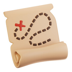 3d rendering adventure game icon concept. 3d render map icon