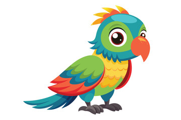 cute parrot  against clean silhouette color illustration wihte background H.eps