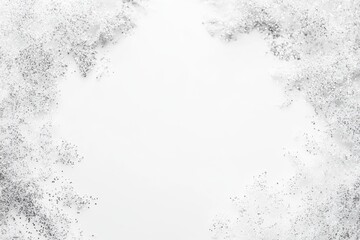 White snow border frame on white background.