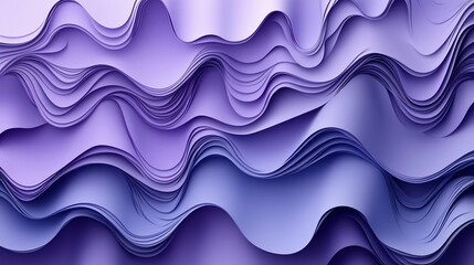 Abstract purple and blue wavy layered paper background.