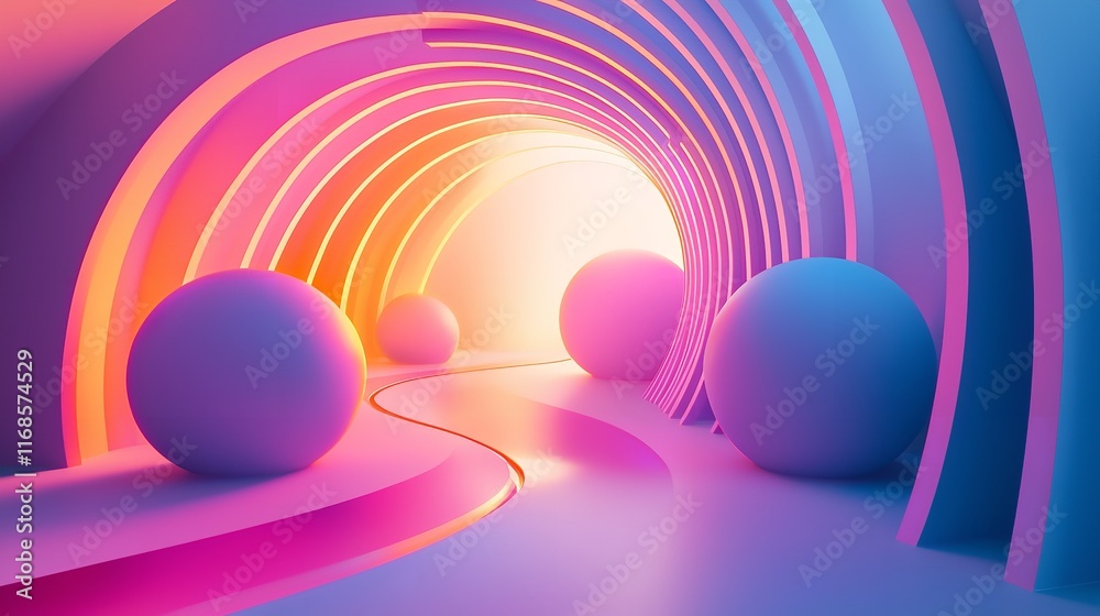 Fototapete abstract background with gradient geometric elements