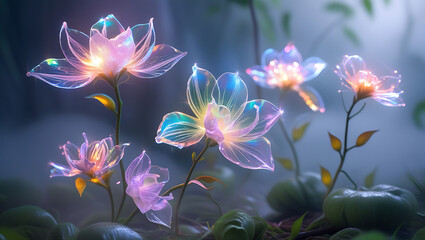 Fototapeta premium beautiful spectrum Kemboja flower, created by generative ai