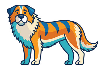 Estrela Mountain Dog flies kawaii bold lines clean shape white background A.eps