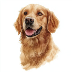Watercolor Portrait of a Golden Retriever