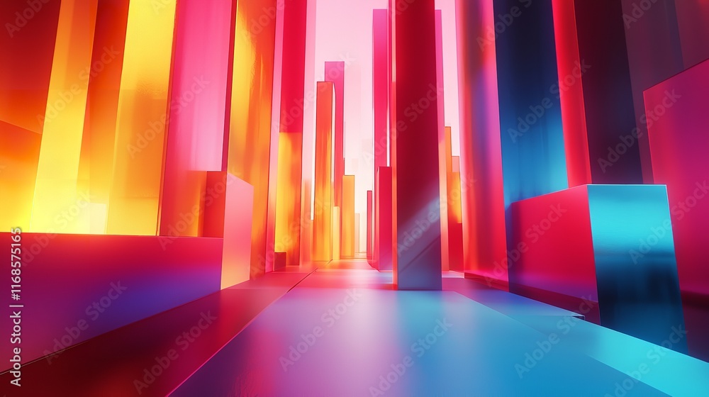 Fototapete abstract background with gradient geometric elements