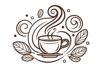 Experiment with coffee-and cup related clean color shape white background A.eps