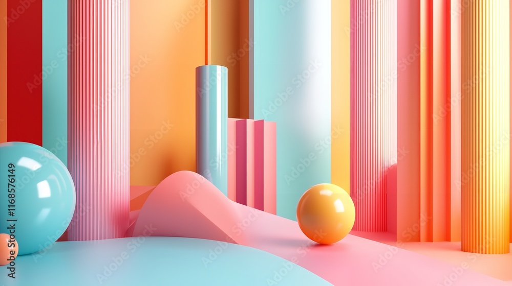Fototapete abstract background with gradient geometric elements