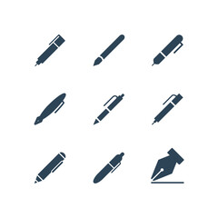 Pen icons set vector simple illustration.