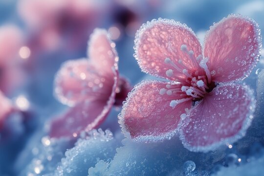 Vereiste Fr&uuml;hlingsbl&uuml;ten - Zauber des Winters