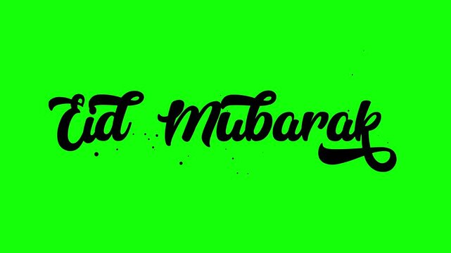 Eid Mubarak animation text. Great for video introduction 4K Footage and use as a card for the celebration of Eid Alfitr and Adha in Muslim community.	